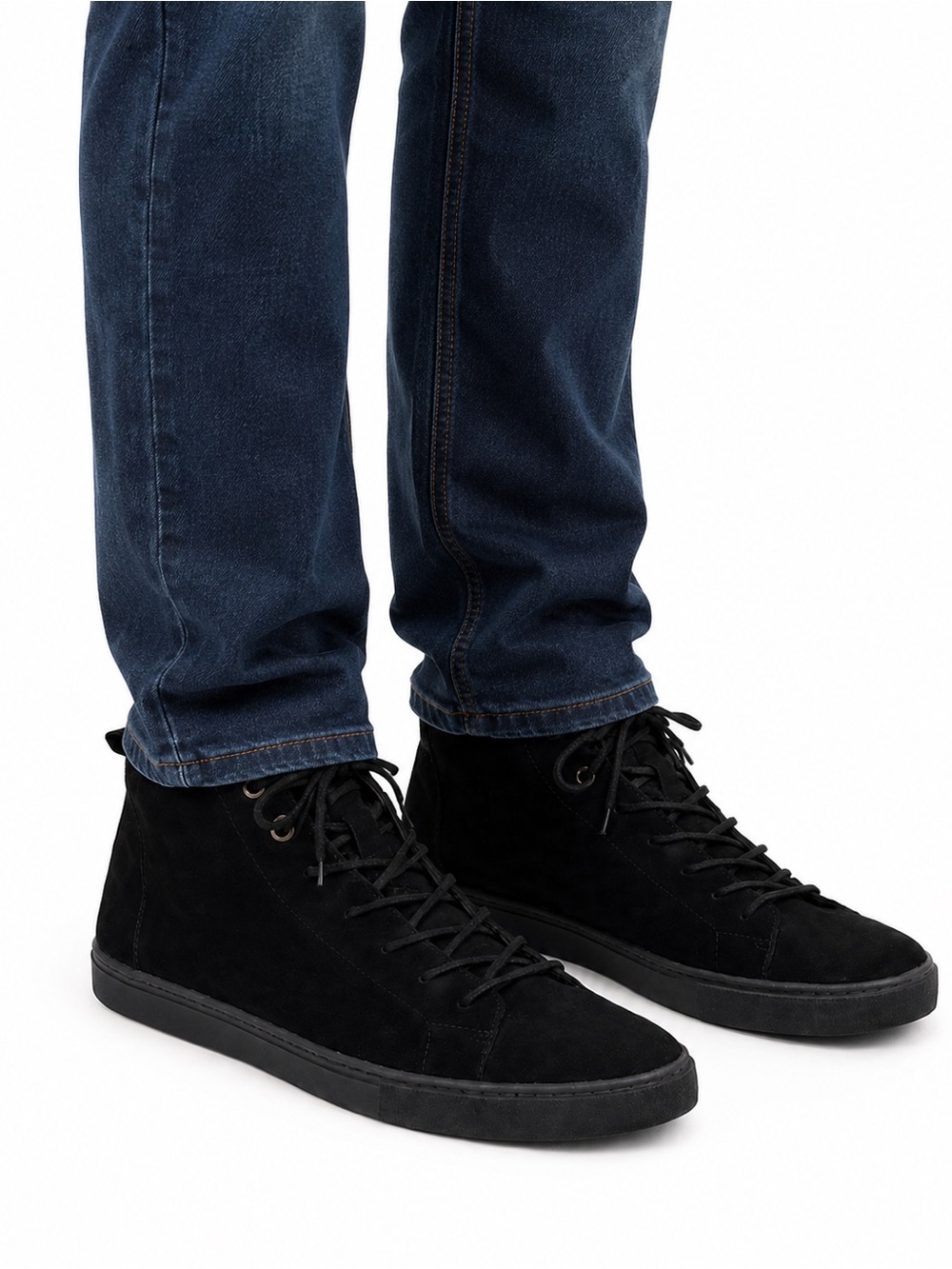 Size 12 TOMS Men’s Lenox Mid Black Suede Sneakers Casual Lace Up Shoes‎ Comfort